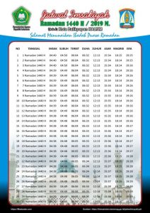 Imsakiyah Ramadhan 1440 Hijriyah Tahun 2019