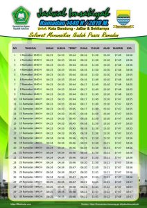 Imsakiyah Ramadhan 1440 Hijriyah Tahun 2019