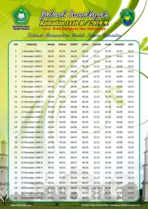 Imsakiyah Ramadhan 1440 Hijriyah Tahun 2019