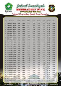 Imsakiyah Ramadhan 1440 Hijriyah Tahun 2019