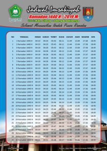 Imsakiyah Ramadhan 1440 Hijriyah Tahun 2019