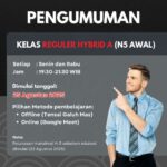 Pengumuman kelas Reguler Hybrid A N5 Awal Tensai Indonesia, mulai 25 Agustus 2025, tersedia kelas offline Karawang dan online Google Meet untuk pemula.