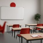 Kelas modern abu-abu dengan aksen merah untuk menggambarkan rekor jumlah pemegang visa SSW 2025 dan implikasi rekrutmen akhir tahun.